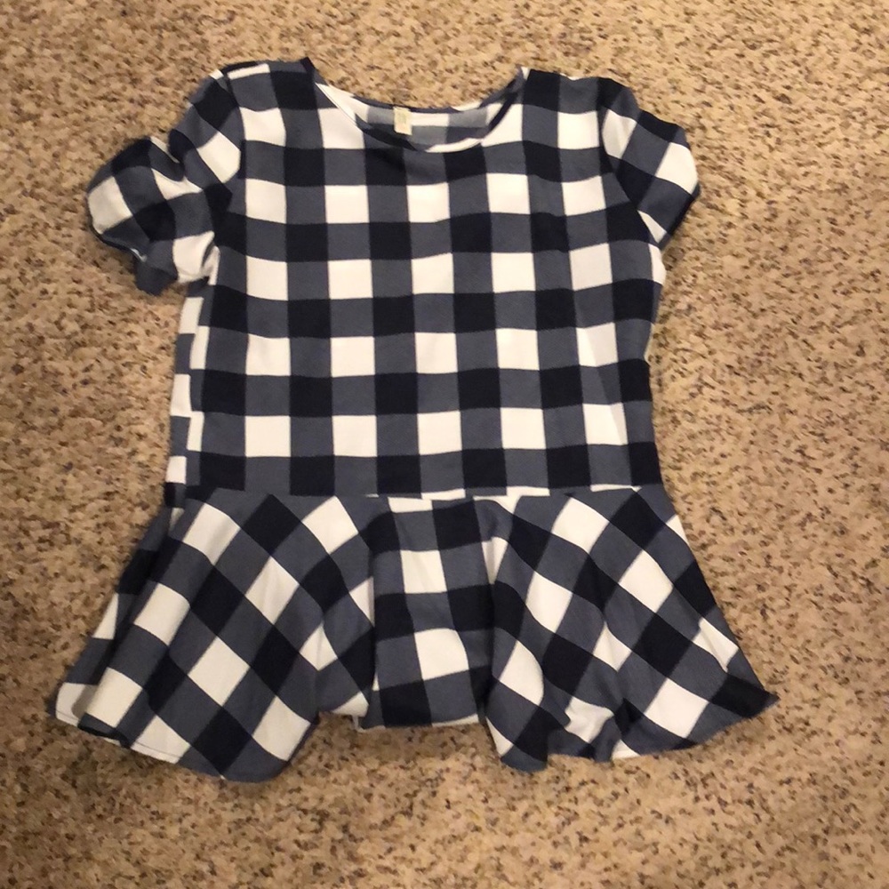 Gingham peplum top